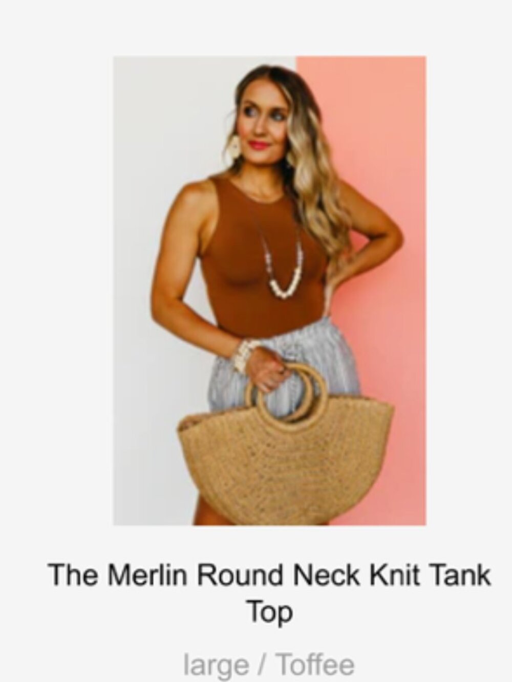 Merlin Round Neck Knit Tank Top